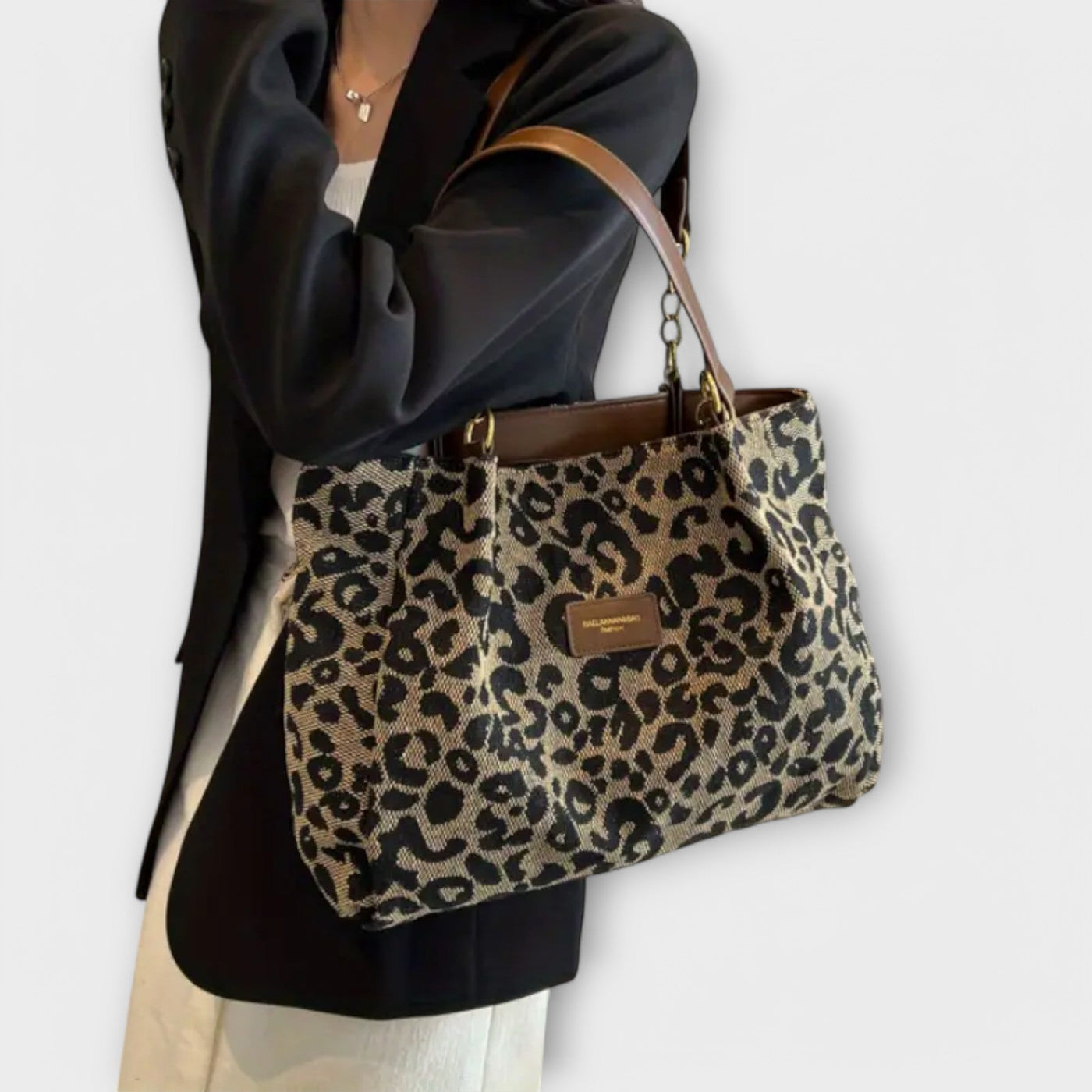 Merci™ - Elegant leopard canvas taske
