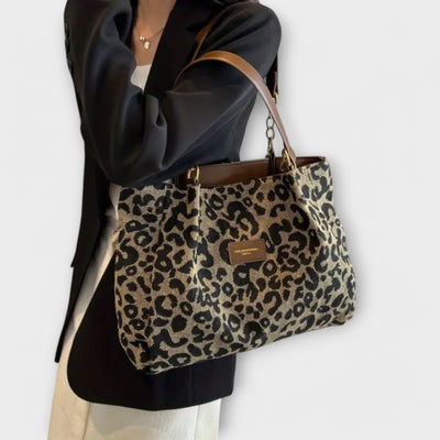 Merci™ - Elegant leopard canvas taske