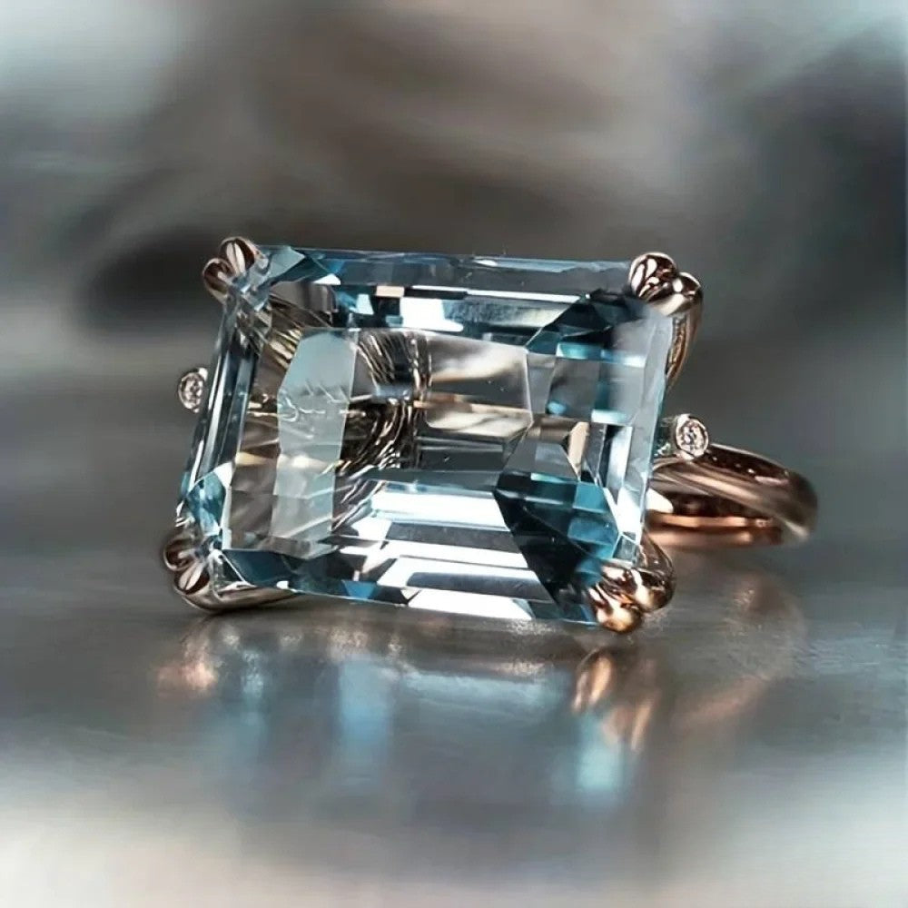 Froila™ - Klassisk ring med blå zirkon