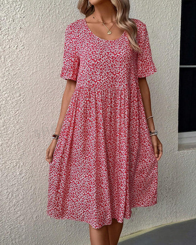 Vibeke™ - Blomster midi-kjole