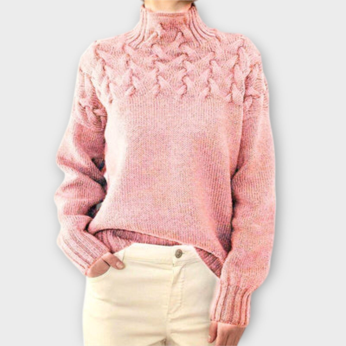 Reema™ - Blød damepullover med fletstrik