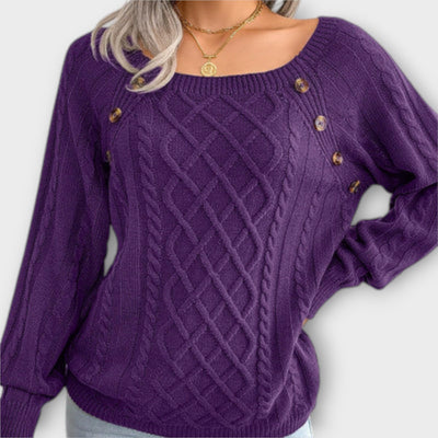 Mila™ - Elegant strikpullover med knapper