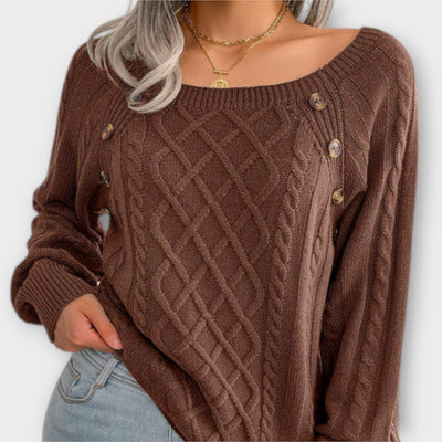 Mila™ - Elegant strikpullover med knapper