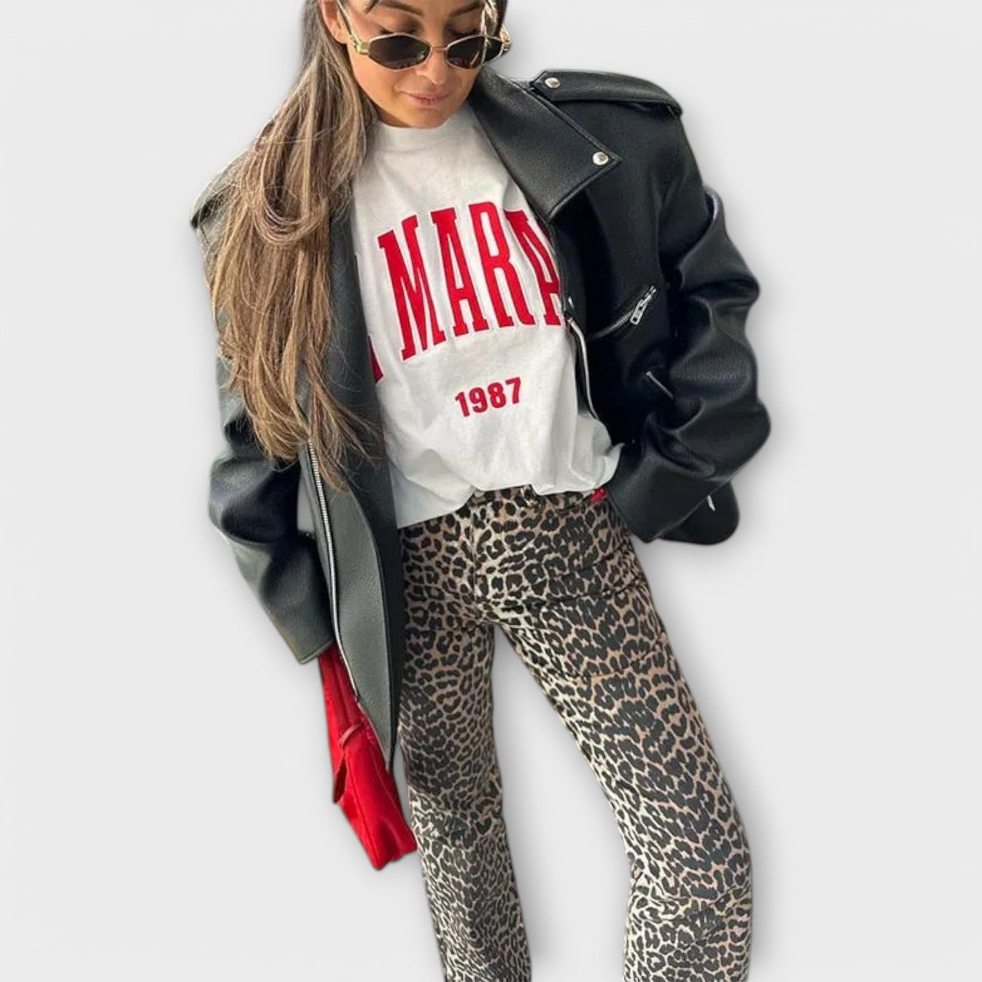Macklyn™ - Vintage jeans med leopardmønster