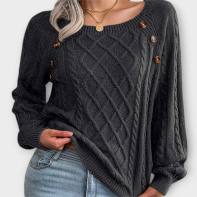 Mila™ - Elegant strikpullover med knapper