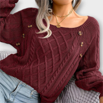 Mila™ - Elegant strikpullover med knapper