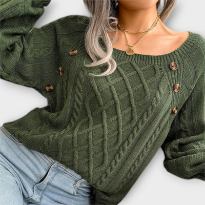 Mila™ - Elegant strikpullover med knapper