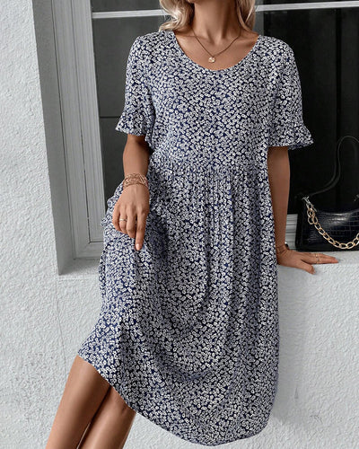Vibeke™ - Blomster midi-kjole