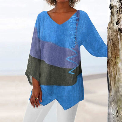 Helene™ - Trendy V-hals Farvetop