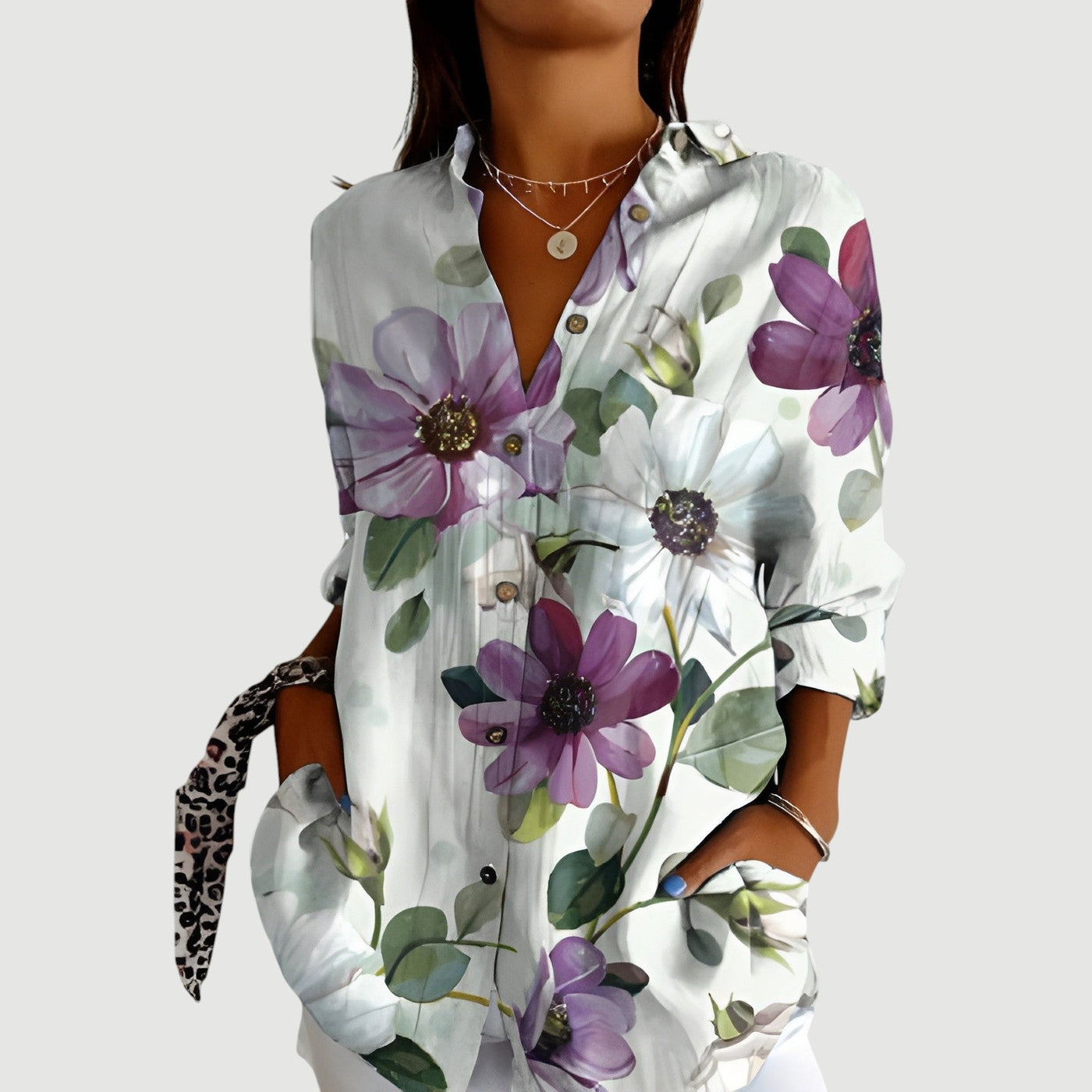 Dona™ - Bluse med farverigt design