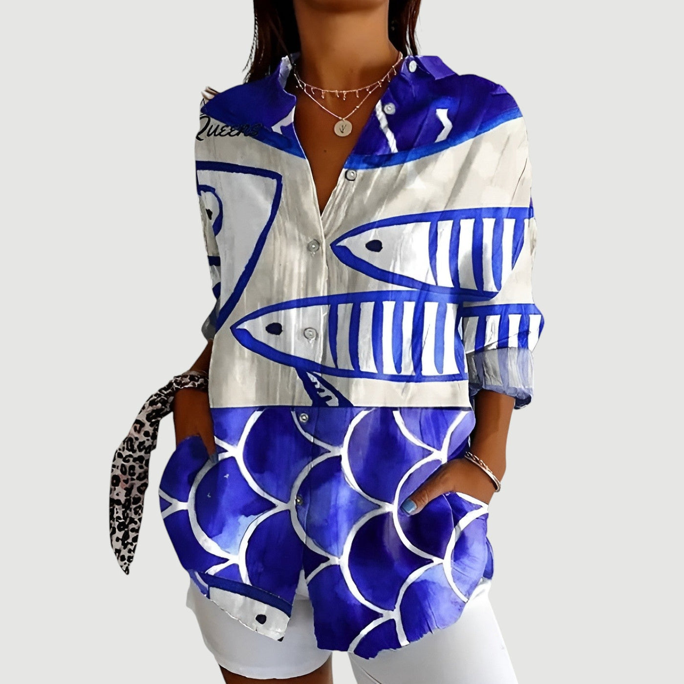 Aoife™ - Bluse med farverigt design