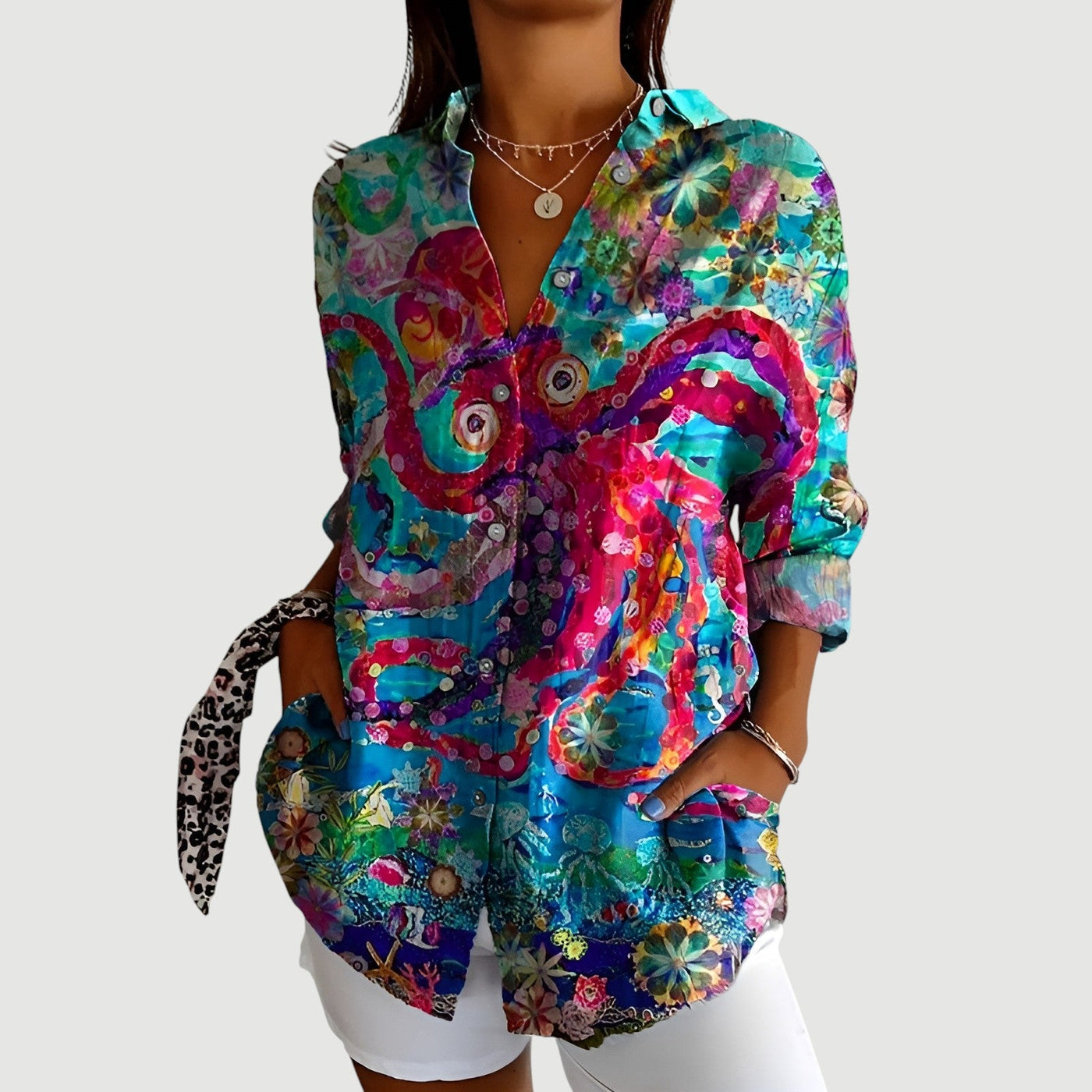 Angel™ - Bluse med farverigt design