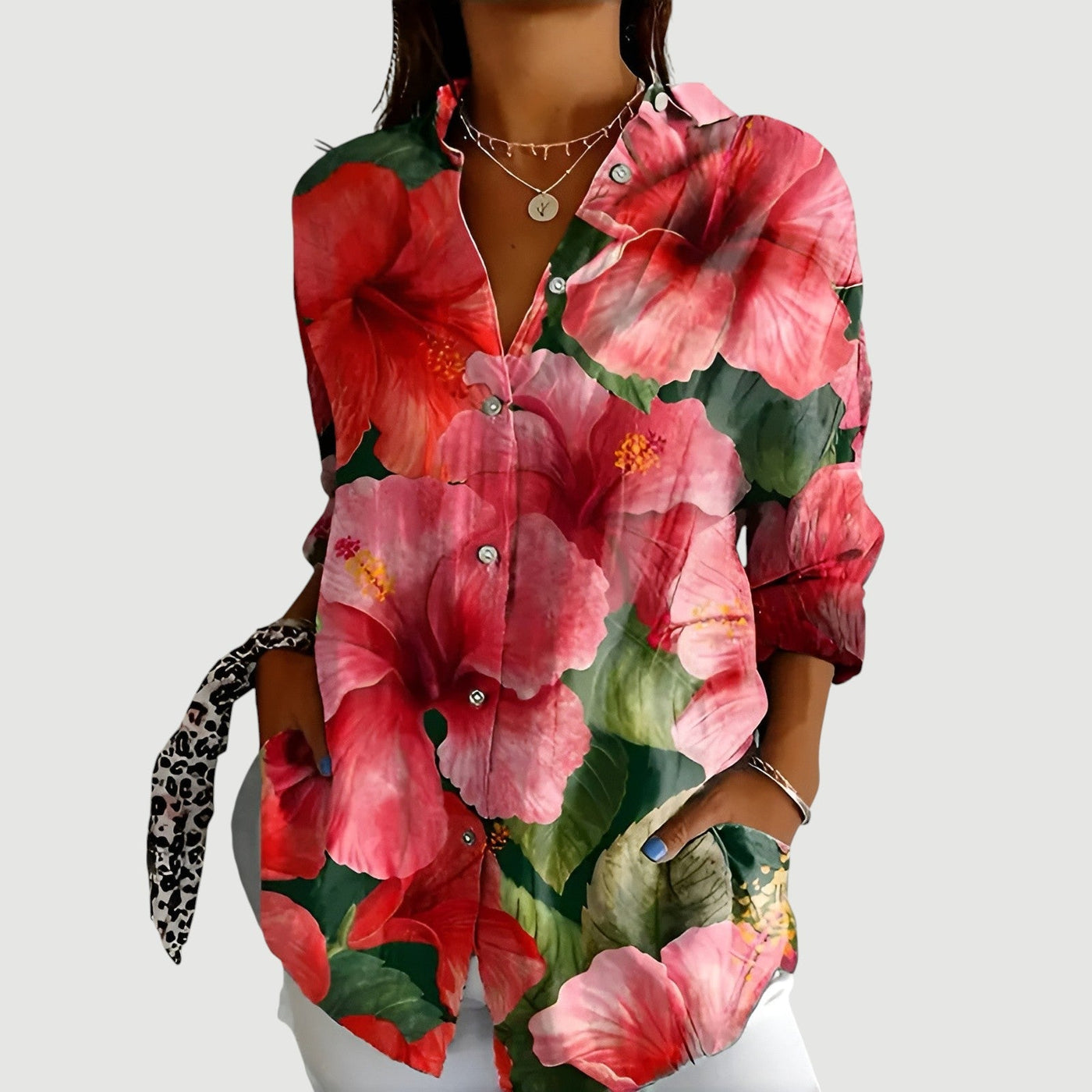 Beau™ - Bluse med farverigt design