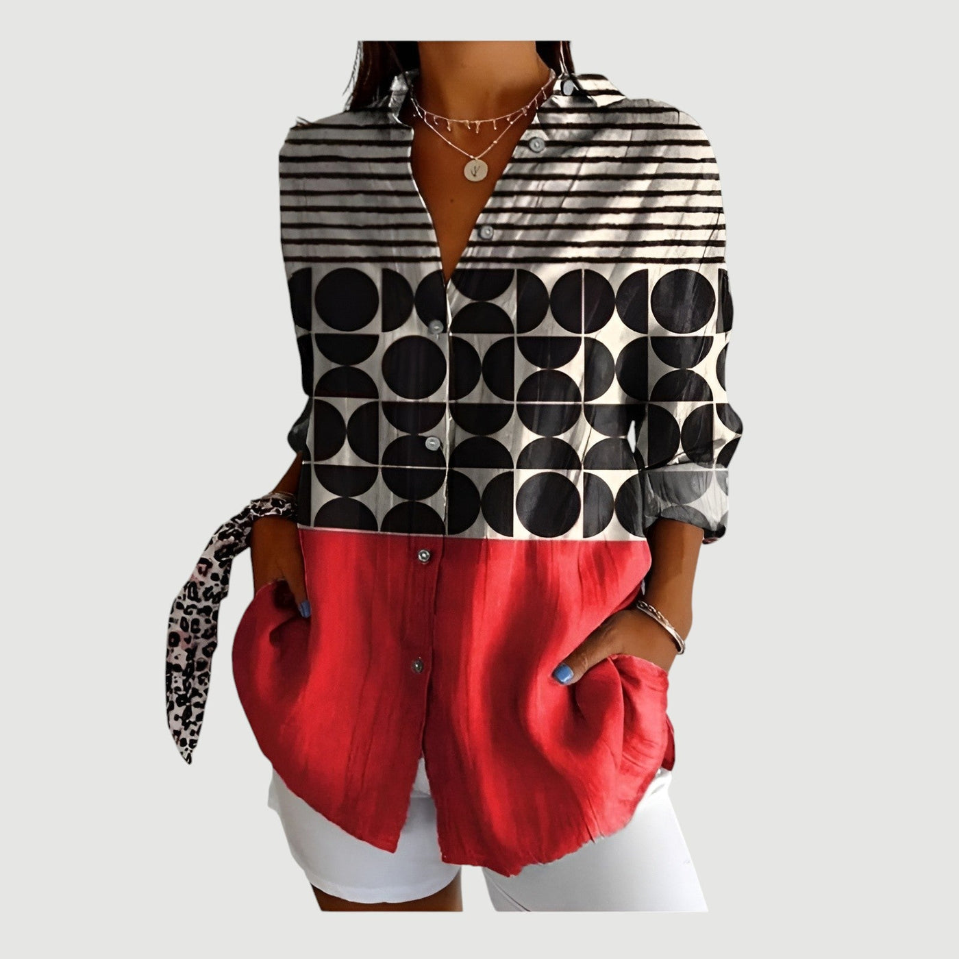 Eloisa™ - Bluse med farverigt design