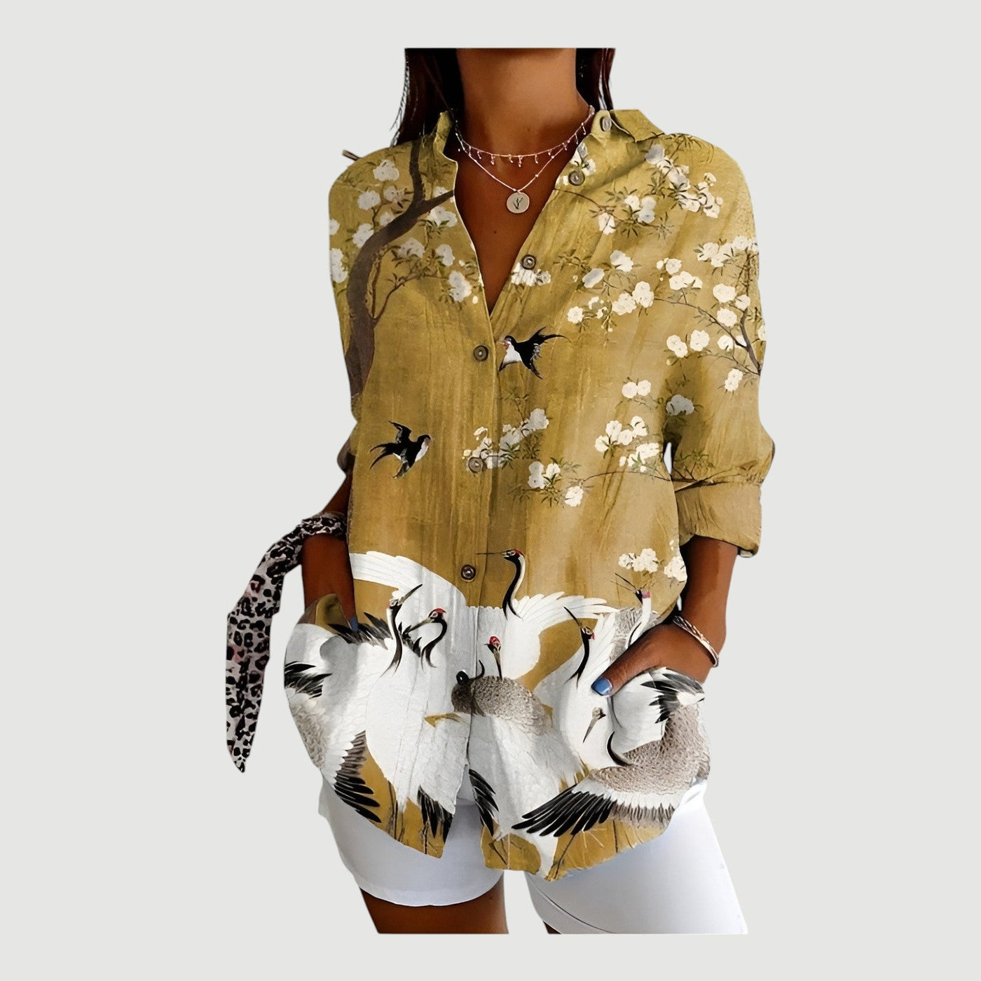 Desiree™ - Bluse med farverigt design